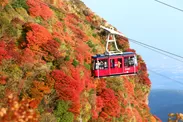 仁田峠の紅葉とロープウェイ
