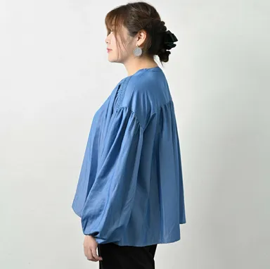 肩レースボリューム袖シャツブラウス2