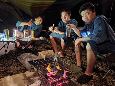 サウナ後にみんなで乾杯♪