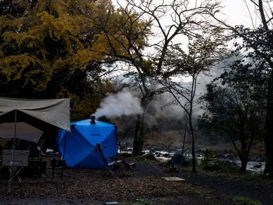 桂川のほとりで整う