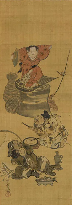 河鍋暁斎「三福神」