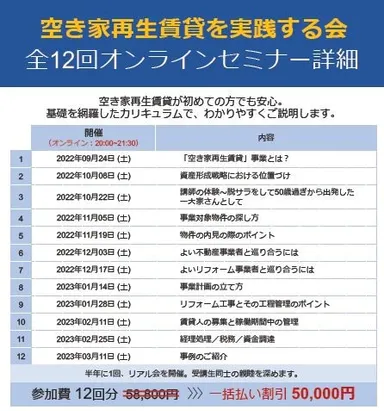 セミナー日程とカリキュラム