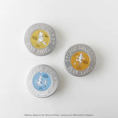 【くまのプーさん】ハニーバニラ・リーフティー30g(缶)、ロイヤルディライト・リーフティ30g(缶)、アールグレイ・リーフティ30g(缶)　各1,100円(税別)