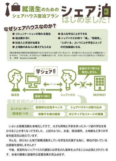 シェア泊 チラシイメージ