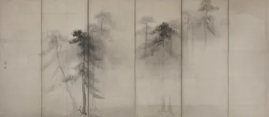 国宝　松林図屏風(左隻)　長谷川等伯筆　安土桃山時代・16世紀　東京国立博物館蔵　1月2日(月・休)～15日(日)　本館7室