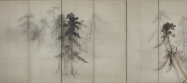 国宝　松林図屏風(右隻)　長谷川等伯筆　安土桃山時代・16世紀　東京国立博物館蔵　1月2日(月・休)～15日(日)　本館7室