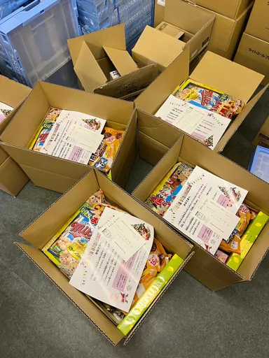 応援食品にお手紙を添えて