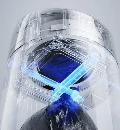 ゴミ箱の中でゴミ袋が熱圧着技術でしっかり密封