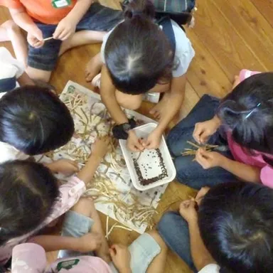 小豆収穫・山梨幼児園