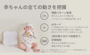 ベビーモニターと連動して確かな見守り