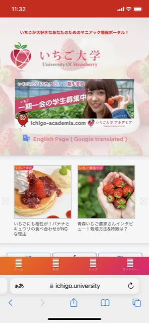いちご大学サイト(いちご情報サイト)