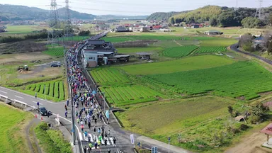 スタートの様子(空撮)