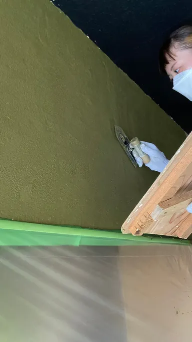 施工写真-01・聚楽壁の左官の様子