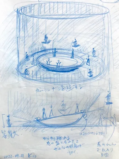 木津氏舞台装置スケッチ