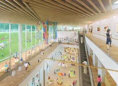 鳥取県立美術館パース(2)「提供：槇総合計画事務所　イメージ制作：ヴィック Vicc Ltd.」