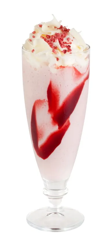 リンツ・ホワイトチョコレートストロベリーアイスドリンク　グラス仕様