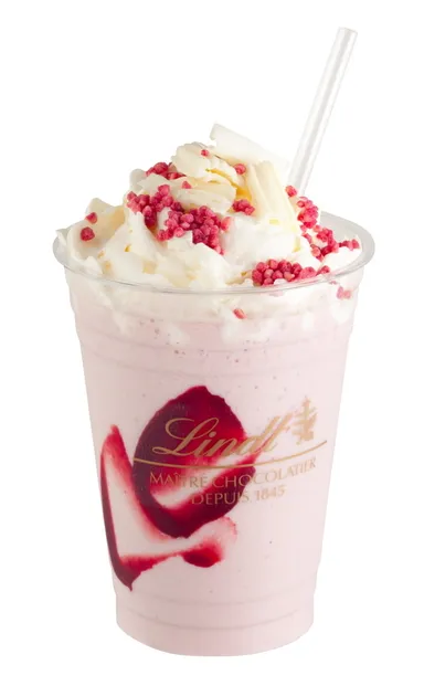 リンツ・ホワイトチョコレートストロベリーアイスドリンク　テイクアウト仕様