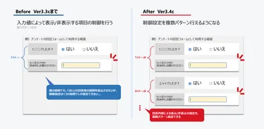 表示制御・必須制御を1画面内に複数設定可能に