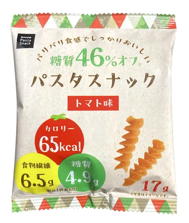 「糖質46％オフ パスタスナック トマト味」商品写真