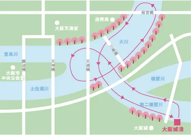 桜並木を巡る春季特別コースで運航します。