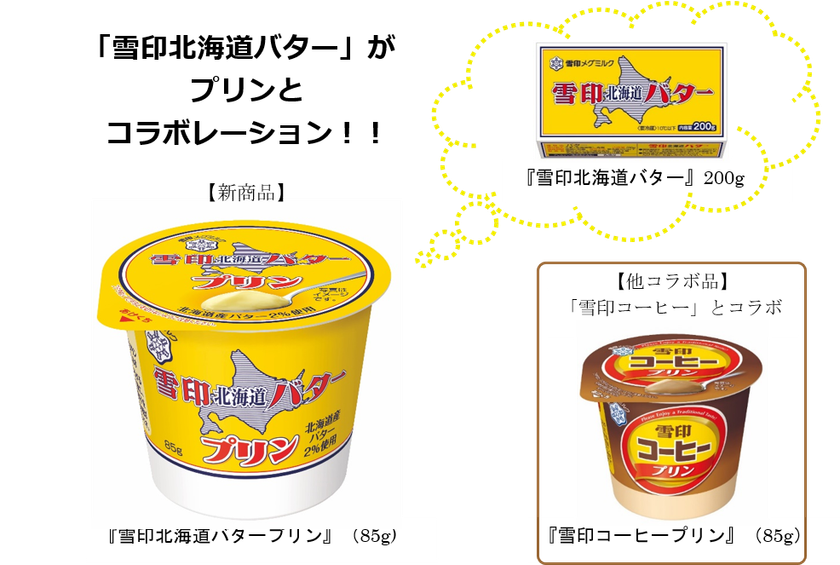 初登場！「雪印北海道バター」とプリンのコラボレーション
『雪印北海道バター プリン』（85g）新発売