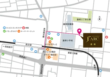 J-ARC蓮根　周辺図
