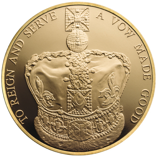 女王エリザベス2世の戴冠60周年を称えたプラチナ・金・銀の公式記念