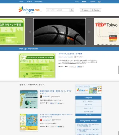 「infogra.me」トップページ(日本語)