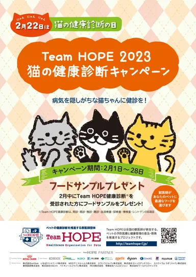 2月22日(にゃんにゃんにゃん)は「猫の健康診断の日」 Team HOPEにて猫 2月22日(にゃんにゃんにゃん)は「猫の健康診断の日」 Team HOPEにて猫