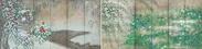 小茂田青樹《四季草花図　夏・冬》1919年、滋賀県立美術館蔵、前期