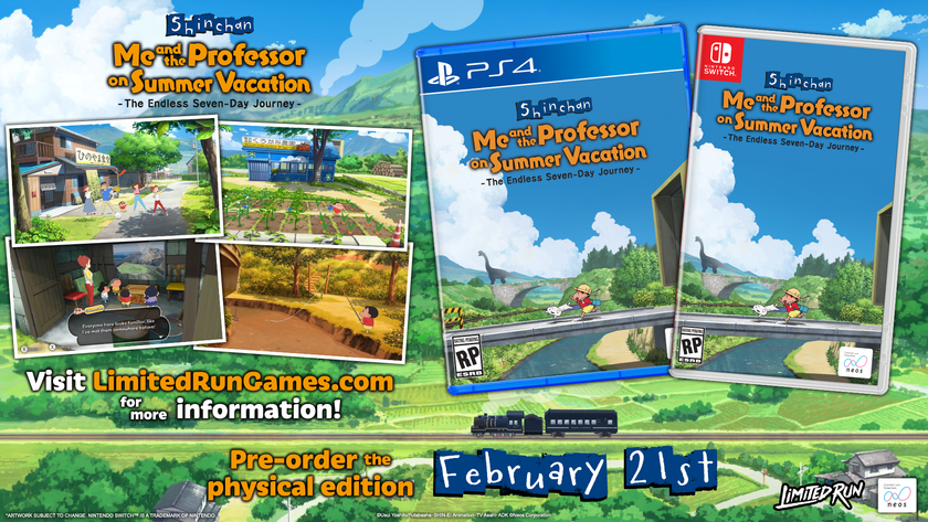 【クレヨンしんちゃん『オラと博士の夏休み』～おわらない七日間の旅～】
待望の欧米向けパッケージ発売決定！
～米国Limited Run Games社と提携、本日から予約受付を開始～