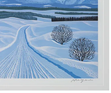 永井博氏直筆サインとエディションナンバー付き(背面)