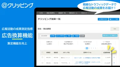 精緻なトラフィックデータで広報活動の成果をお届け