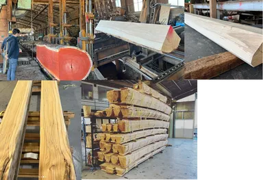 突板生産の様子　一例