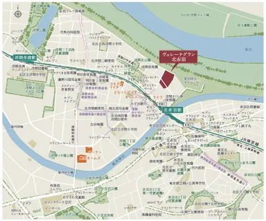ヴェレーナグラン北赤羽　現地案内図