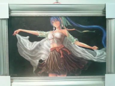 癒し系オタク油絵