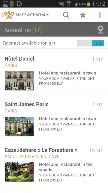 ルレ・エ・シャトー Androidアプリ3