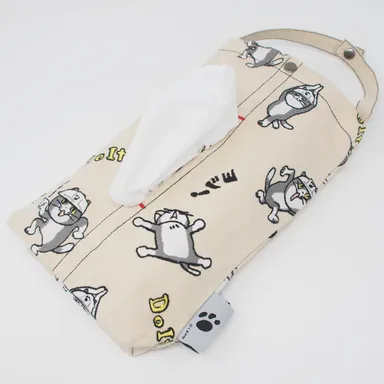 仕事猫　刺繍ティッシュケース(2)