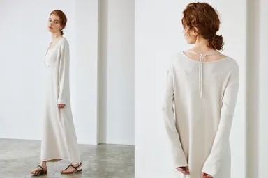 recycle denim knit 2way dress 1