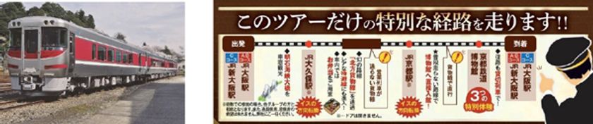 【阪急交通社×JR西日本×京都鉄道博物館 共同企画】
「キハ189系貸切特別運行 京都鉄道博物館へ直行」
博多発3日間 3コースの発売について