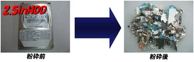 HDD粉砕状況
