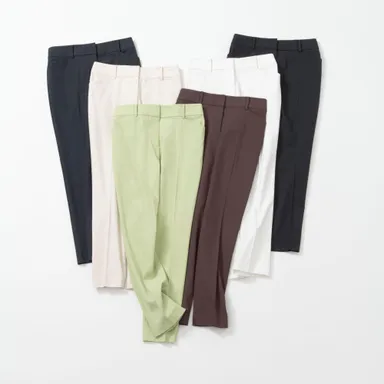 PLUS STYLE スティックパンツ(リネンブレンド)