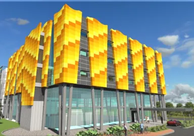 オフィス棟側外観予定図