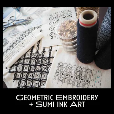 幾何学刺繍＋墨アート・サンプラー