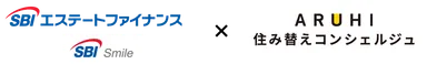 SBIエステートファイナンス、SBIスマイル×ARUHI住み替えコンシェルジュロゴ