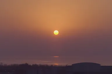 テラスからの朝焼け