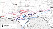 尾根幹線道路および諏訪・永山エリア位置図
