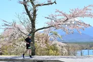 富士山を横目に走る海外選手