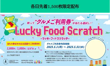 「ラッキーフードスクラッチ」グルメご利用券イメージ