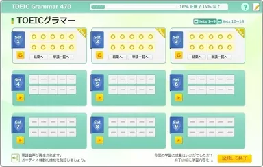 TOEICグラマー　メニュー